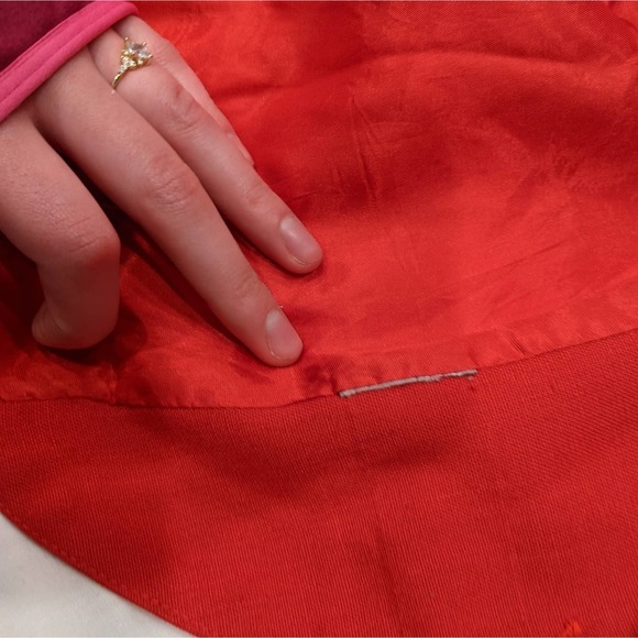 Vintage 80s Red Single Breasted Cropped Blazer, Union Made - Picture 9 of 10